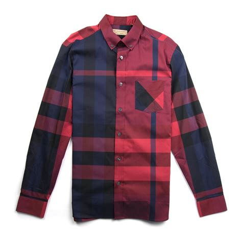 red long sleeve burberry shirt